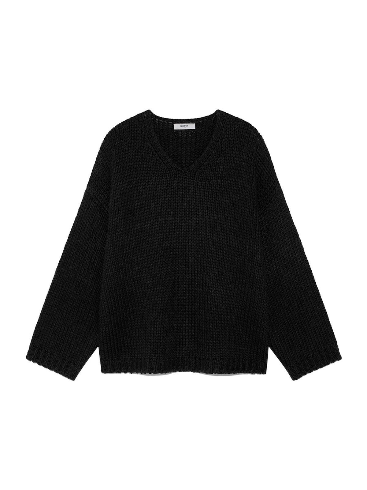 글로니(GLOWNY) G COZY OVER KNIT TOP (BLACK)