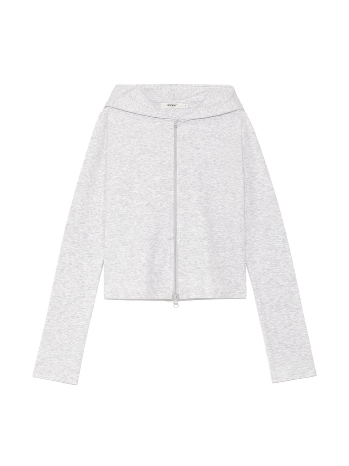 글로니(GLOWNY) G CLASSIC ESSENTIAL RIB ZIP-UP (WHITE MELANGE)