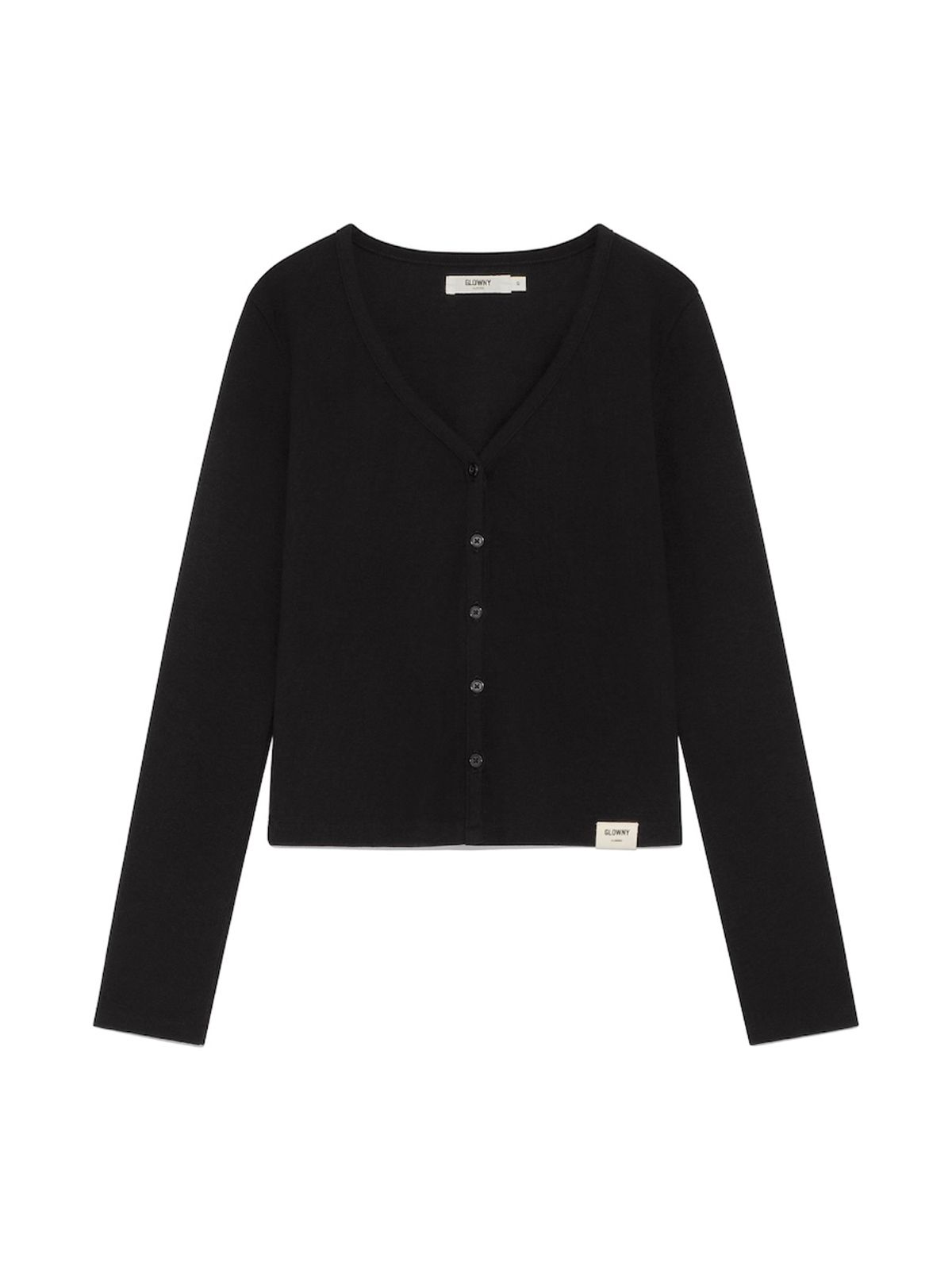 글로니(GLOWNY) G CLASSIC V-NECK CARDIGAN (BLACK)