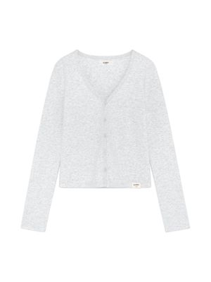 G CLASSIC V-NECK CARDIGAN (WHITE MELANGE)