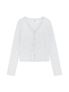 G CLASSIC V-NECK CARDIGAN (WHITE MELANGE)