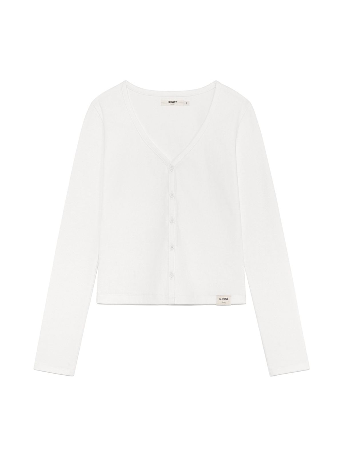 글로니(GLOWNY) G CLASSIC V-NECK CARDIGAN (WHITE)