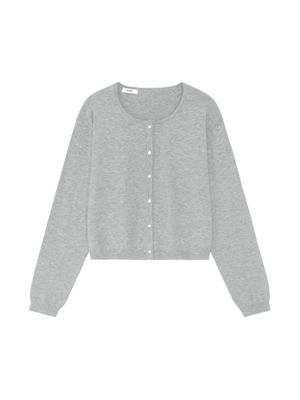 G EASY FIT KNIT CARDIGAN (MELANGE GRAY)