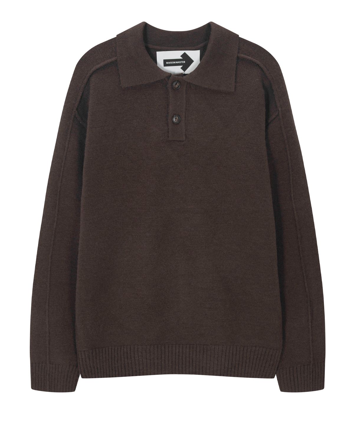 메종마스터(MAISON MASTER) 버튼 카라 가디건 브라운 (Buttoned Collared Cardigan /brown)