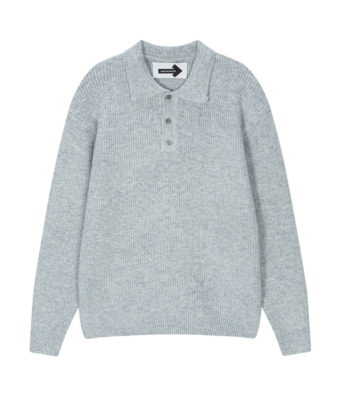 메종마스터(MAISON MASTER) 카라 골지올더 PK 니트 그레이(gray)