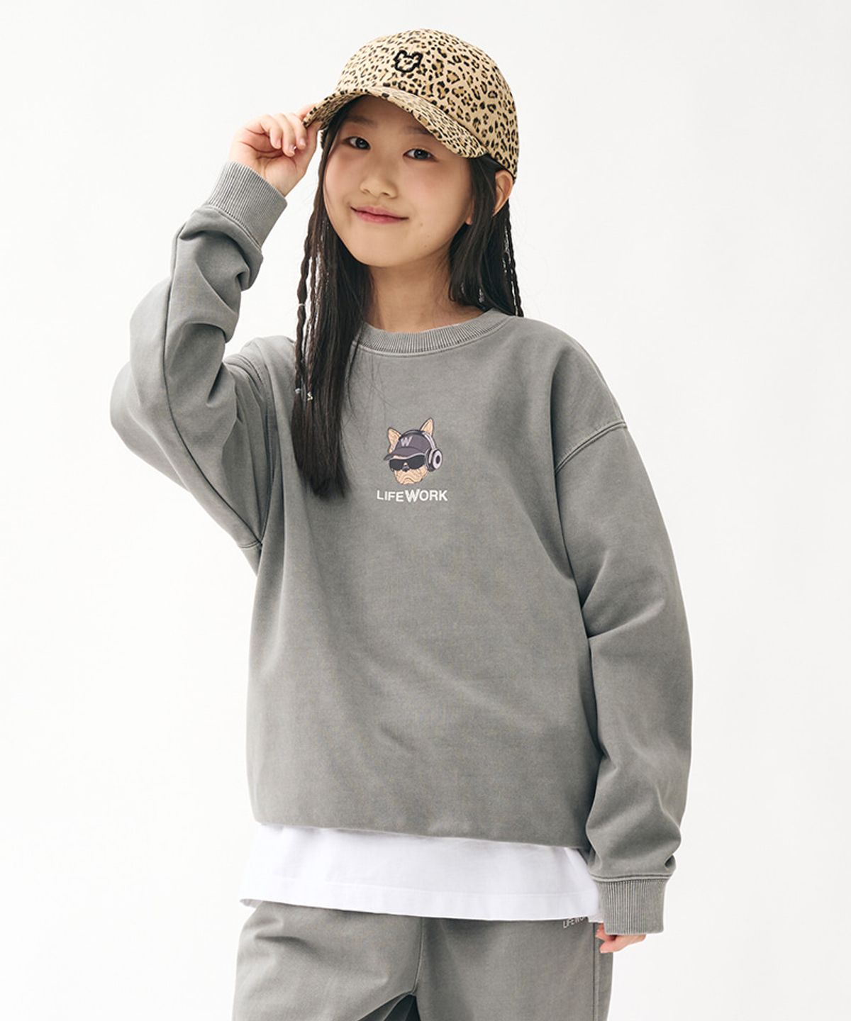 라이프워크 키즈(LIFEWORK KIDS) 키즈) 가먼트 다잉 헤드셋 힙독 맨투맨