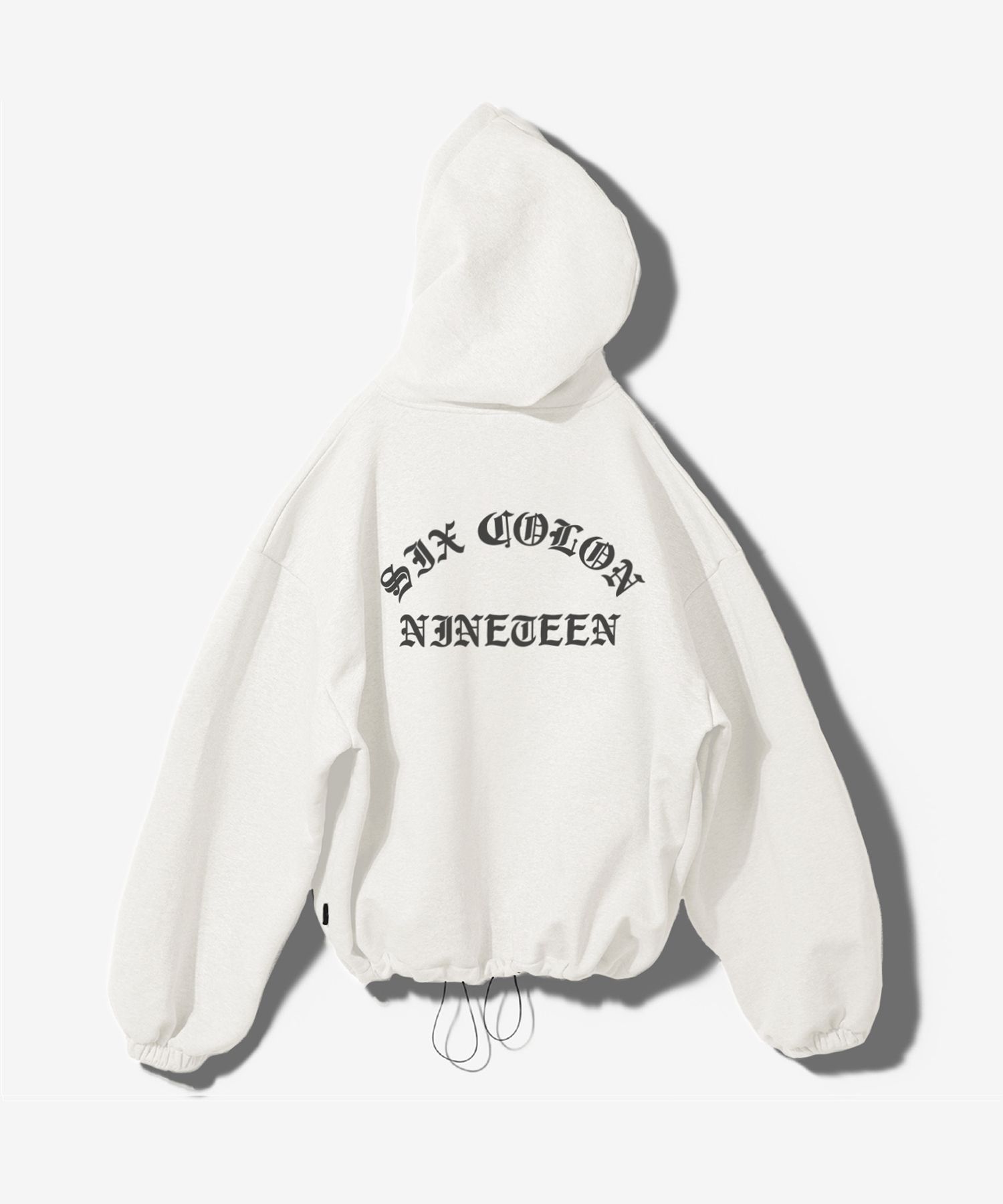 MUSINSA | FANSHOW ARCH SCN STRING MID LENGTH HOODED ZIP UP - WHITE