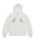 horse hood zip up (white)