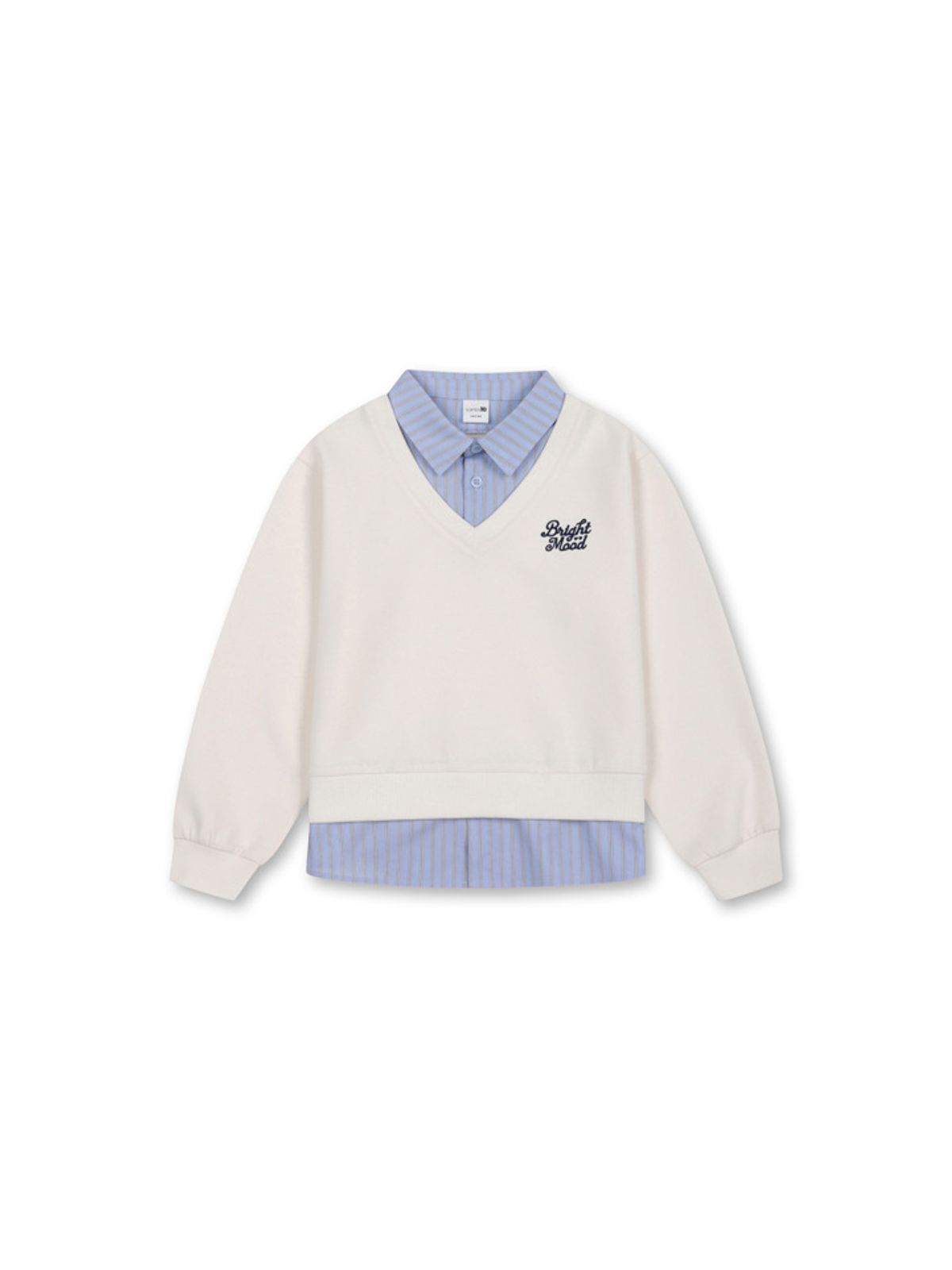 탑텐 키즈(TOPTEN KIDS) 여아 스쿠바 셔츠 레이어드스웨트셔츠_MKG2TR2202