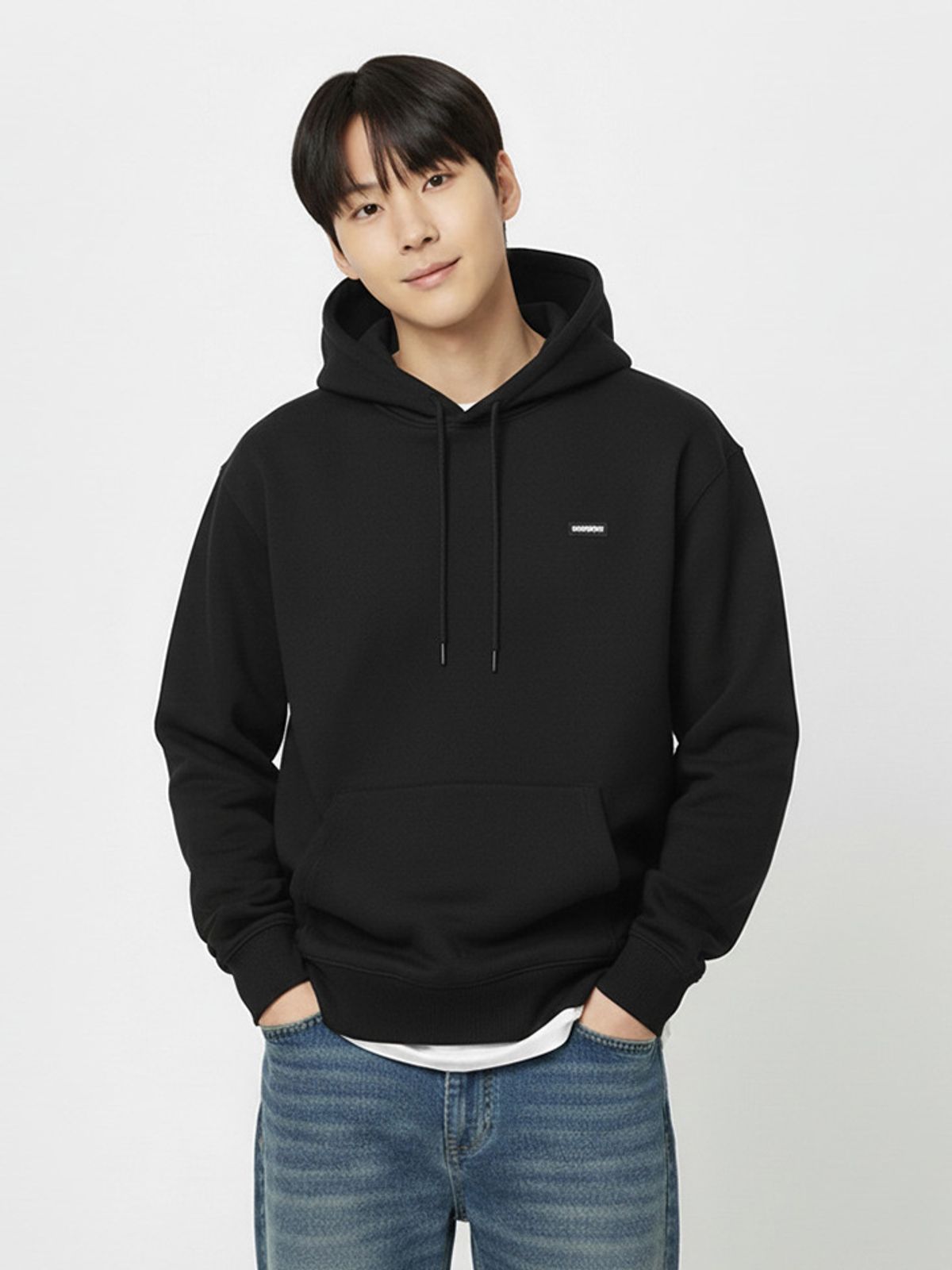 행텐(HANGTEN) 공용 플리스 아플리케 후드티셔츠_100(10540-031-824-12)