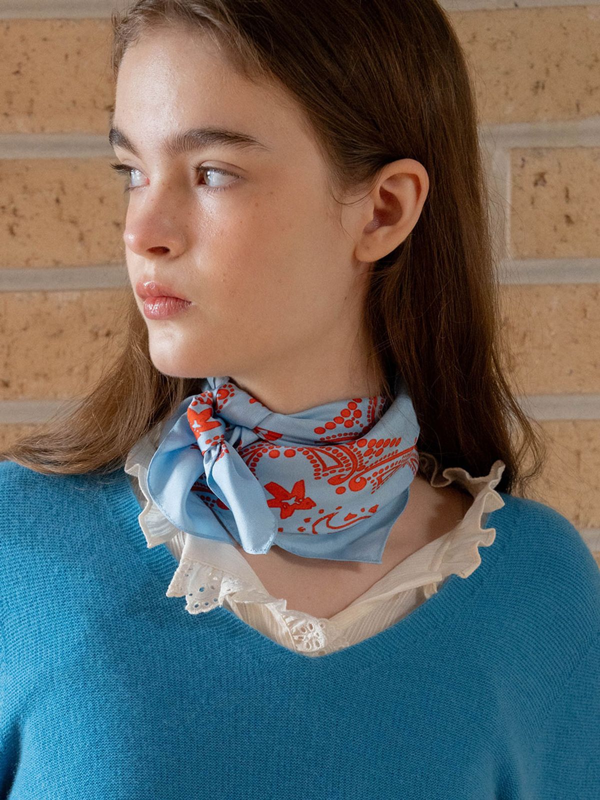뮈뮈에르(MUEMUER) Bird Start Paisley Bandana Silk Scarf MU2611SC501V_2color