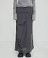 [유인 PICK] Asymmetrical Draped Long Skirt (FL-263_Dark Gray)
