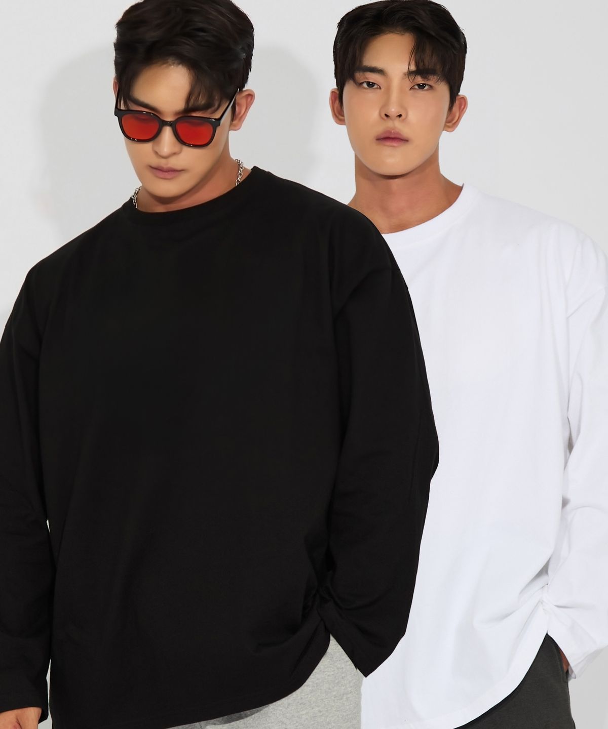 베트랙트(BATTRACT) [2PACK] 무지 특양면 오버핏 롱 슬리브 2COLOR