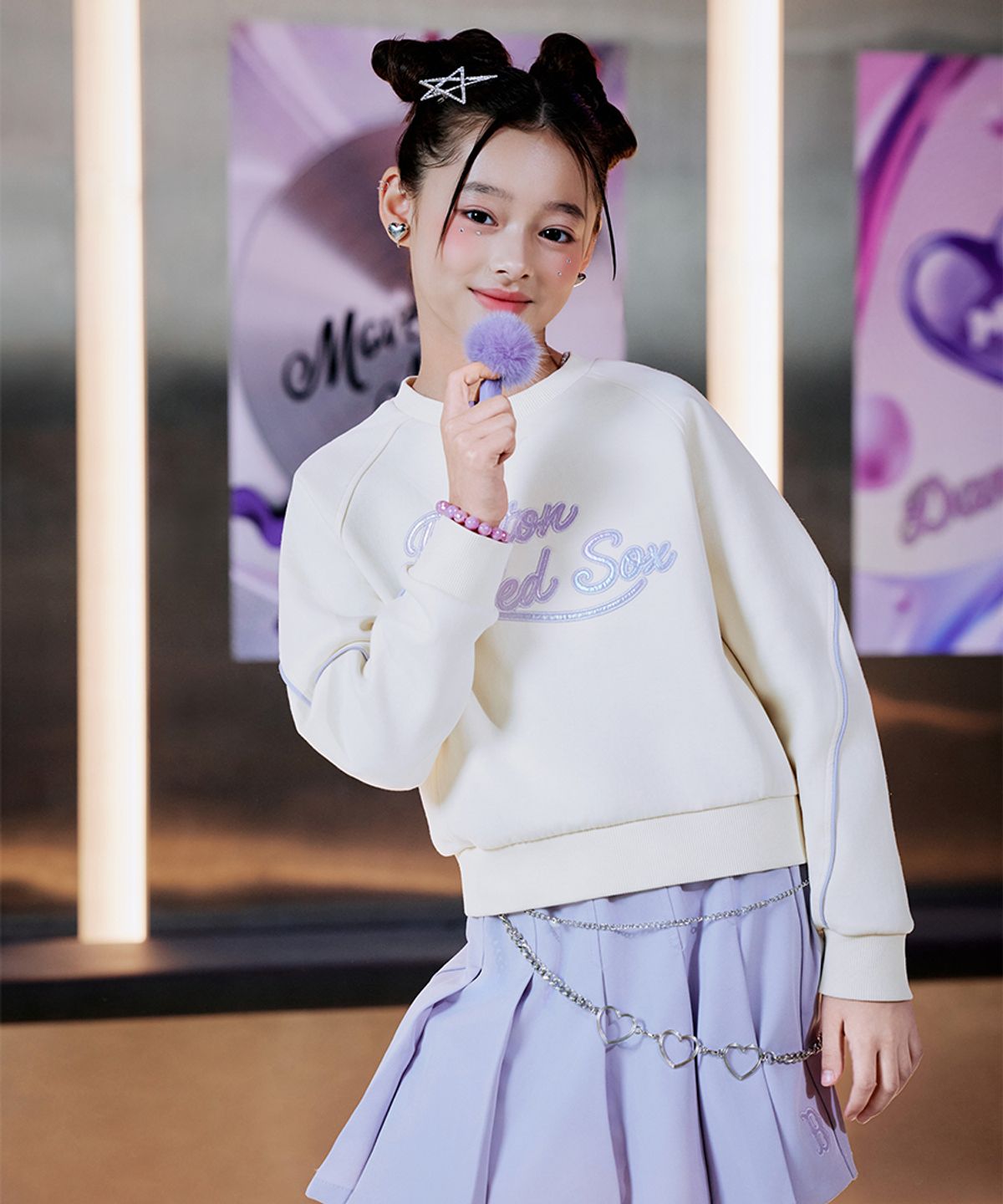 엠엘비 키즈(MLB KIDS) 스포티브 애슬레저 맨투맨세트 BOS (L.Beige)