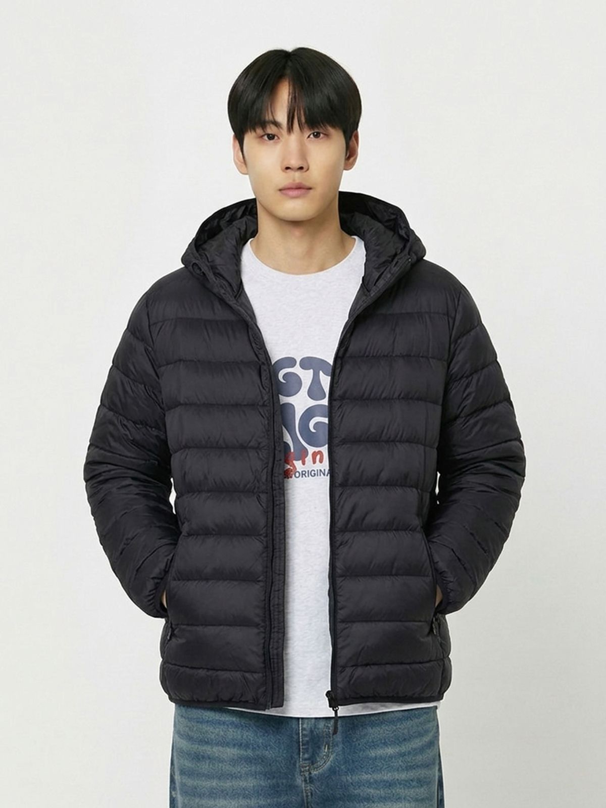 행텐(HANGTEN) 공용 후드 라이트 퀼팅 점퍼_100(10560-010-211-69)