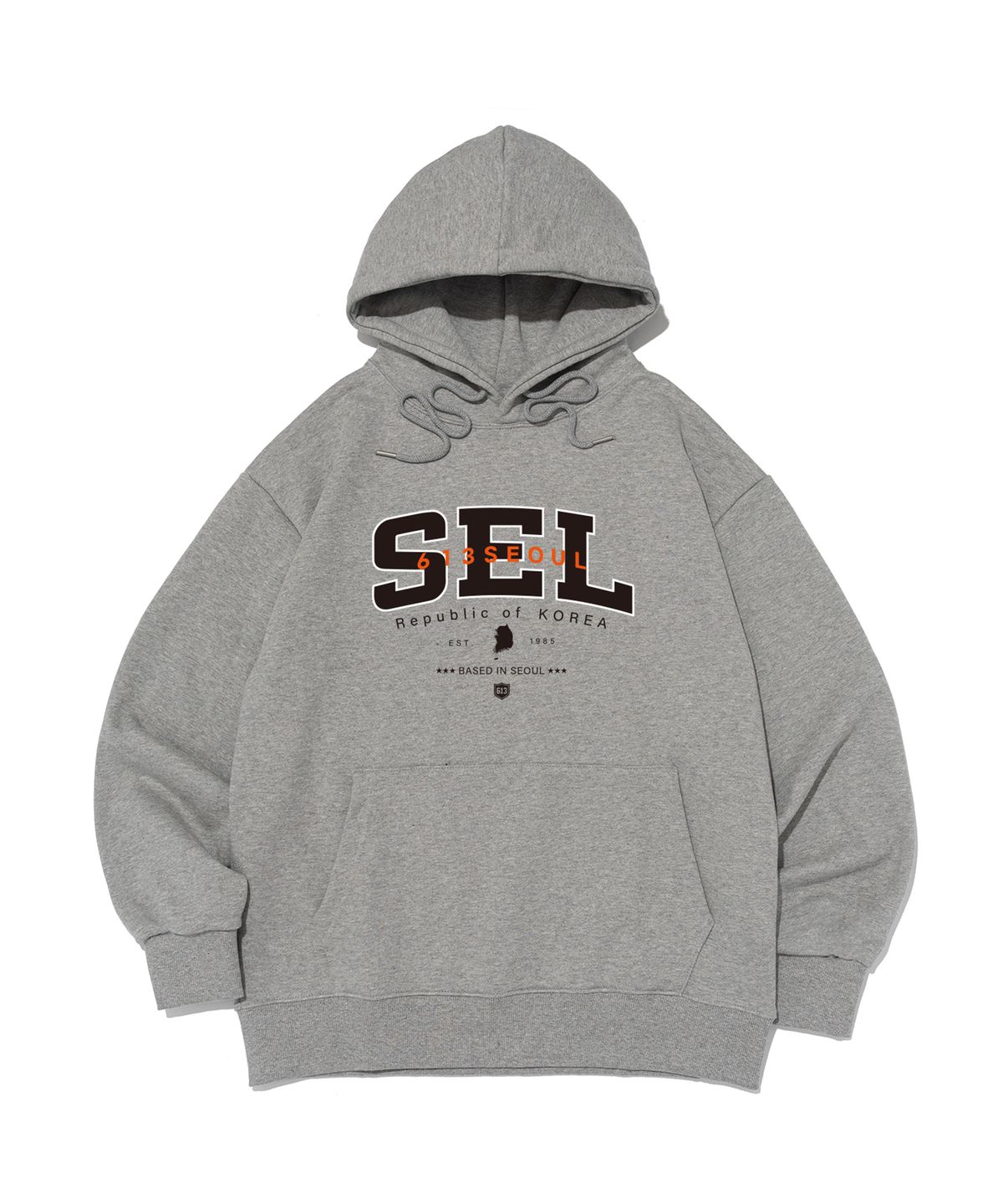 613서울(613SEOUL) (기모선택) 리퍼블릭 서울 후드 티셔츠 (그레이)