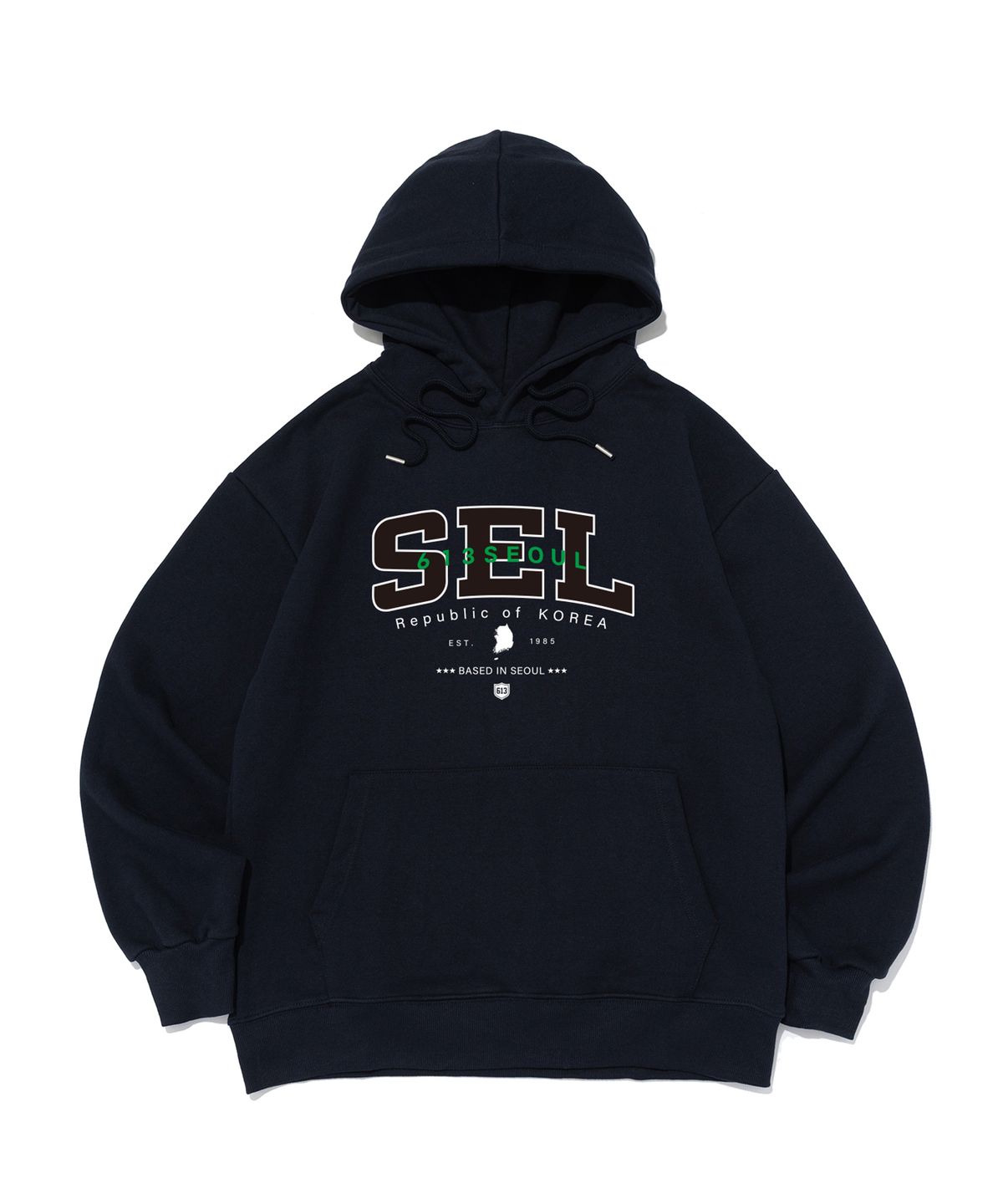 613서울(613SEOUL) (기모선택) 리퍼블릭 서울 후드 티셔츠 (네이비)