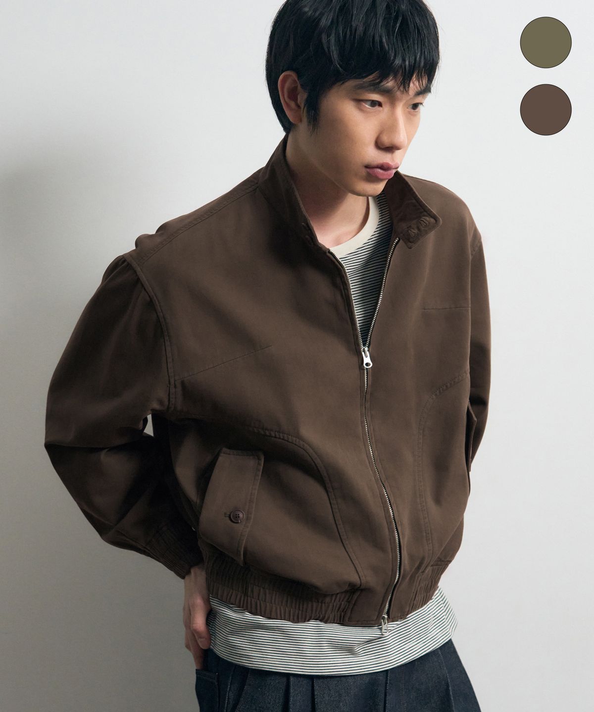 아워데이즈(OURDAYZ) 코모 패널 해링턴 자켓 [2COLORS]