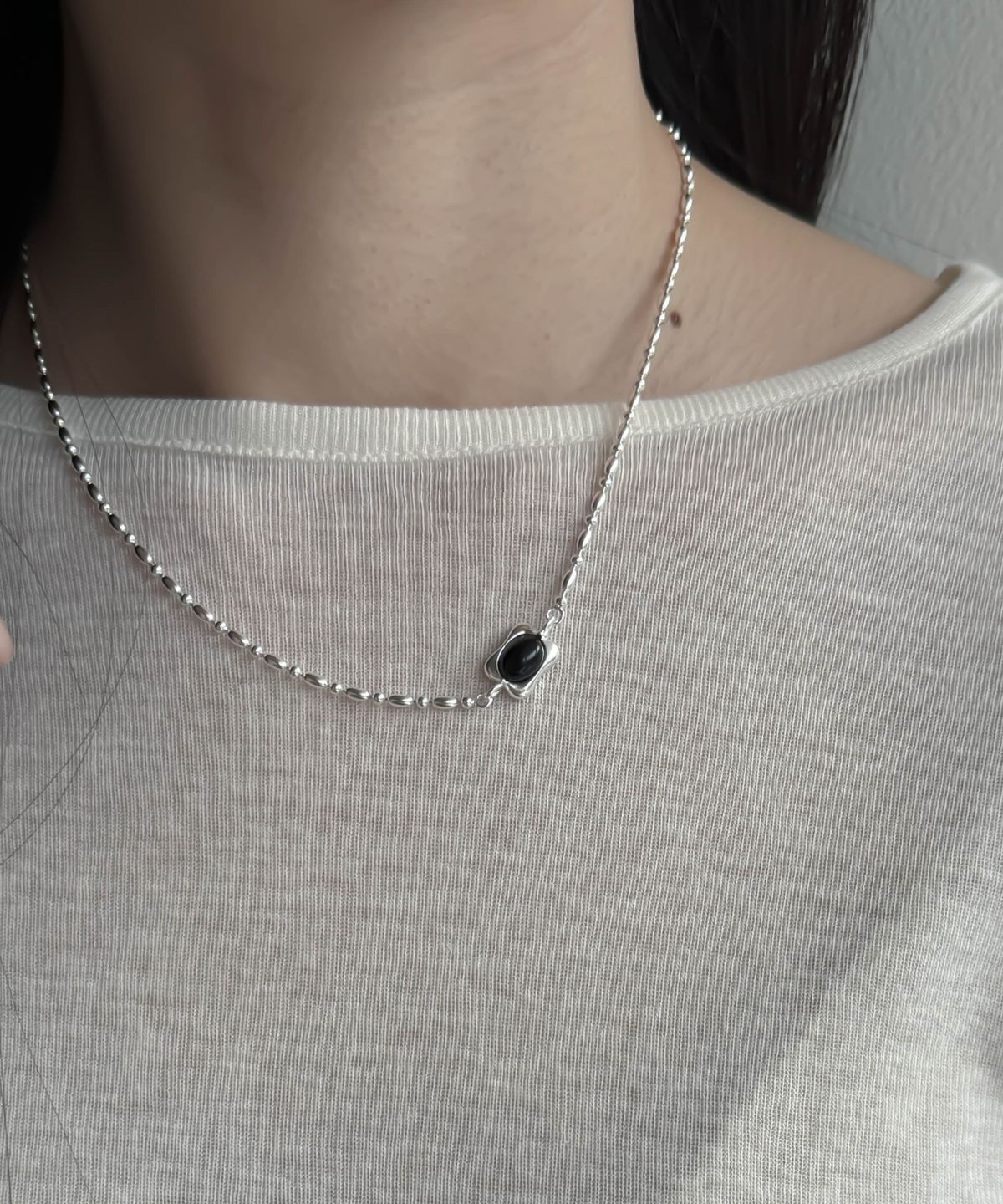 바라두(BARADU) 925 Deep onyx necklace
