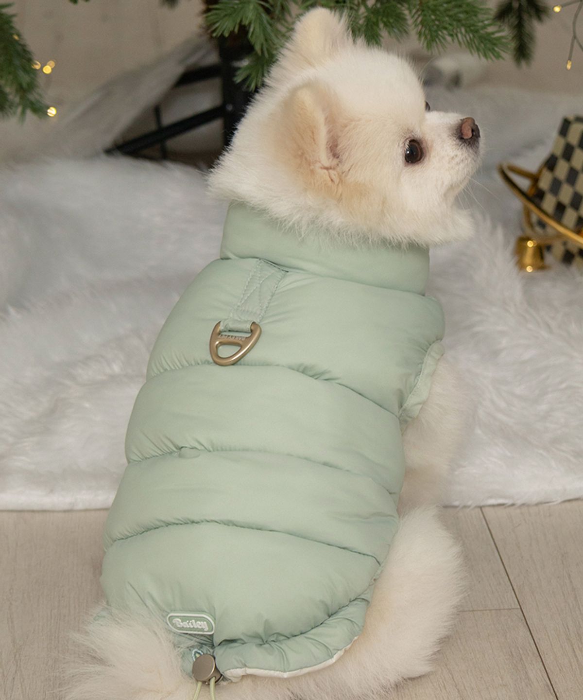 베일리(BAILEY) 강아지 패딩 하네스옷 스노우팝 미스틱민트