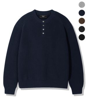 워셔블 코튼 크롭 헨리넥 니트_5color