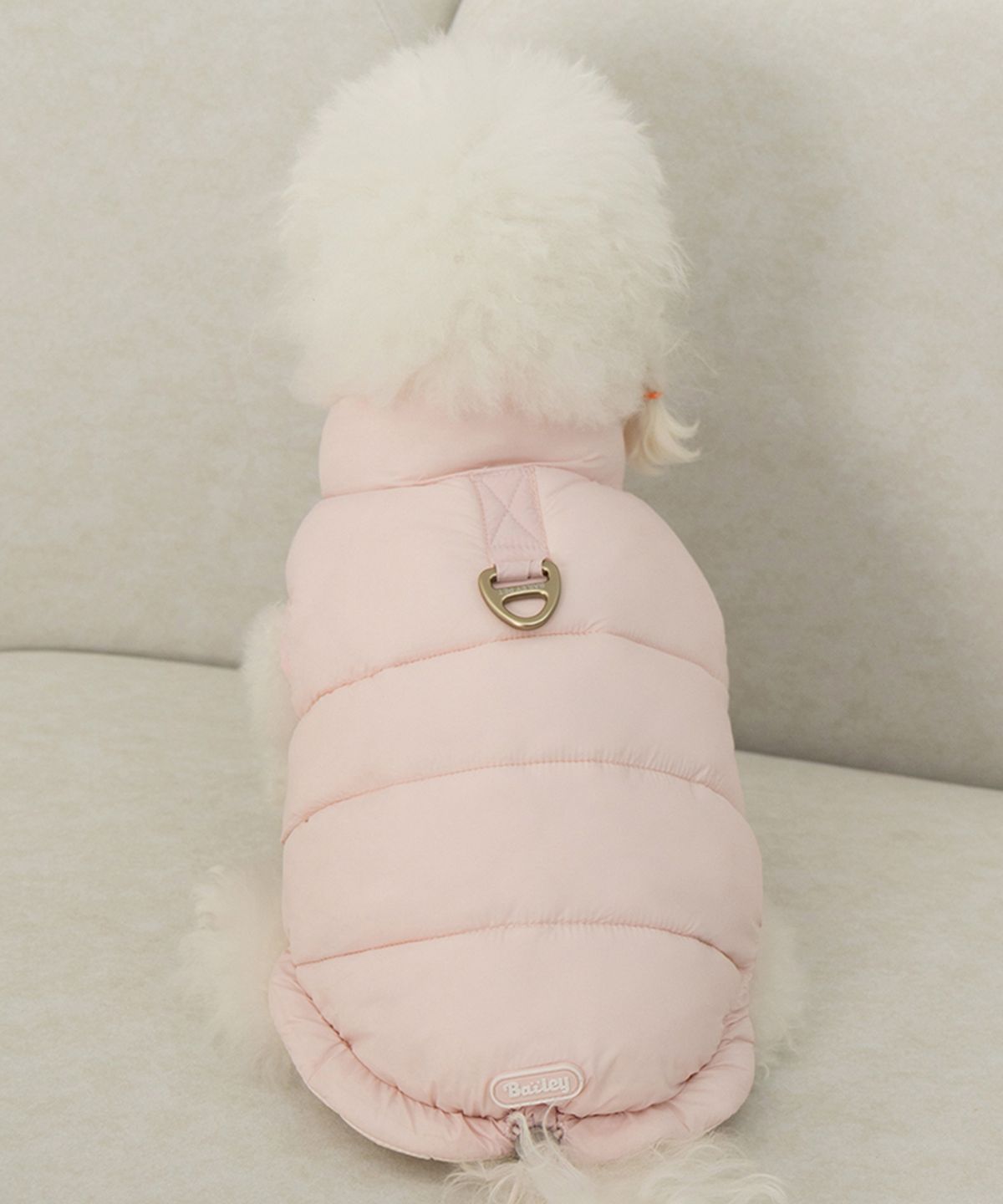 베일리(BAILEY) 강아지 패딩 하네스옷 스노우팝 슈거핑크