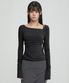 Layered Bustier Long Sleeve (FL-105_Black)
