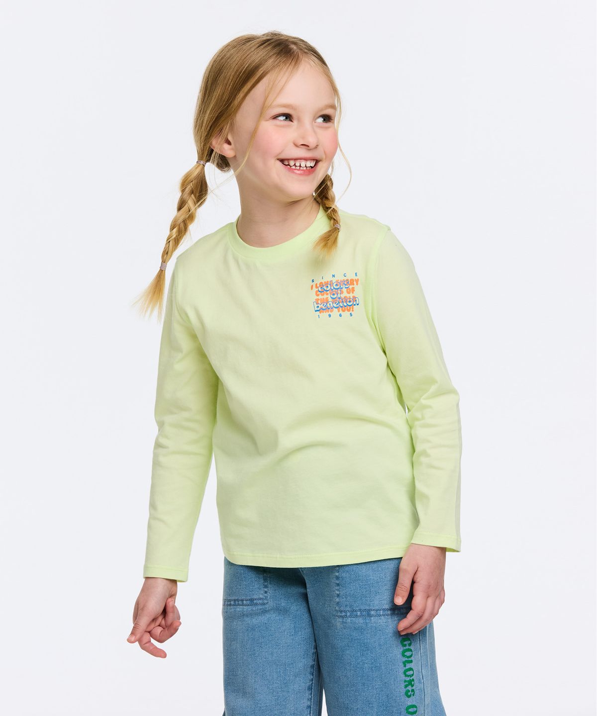 베네통키즈(BENETTONKIDS) 그래픽 포인트 티셔츠_QATS04611LM
