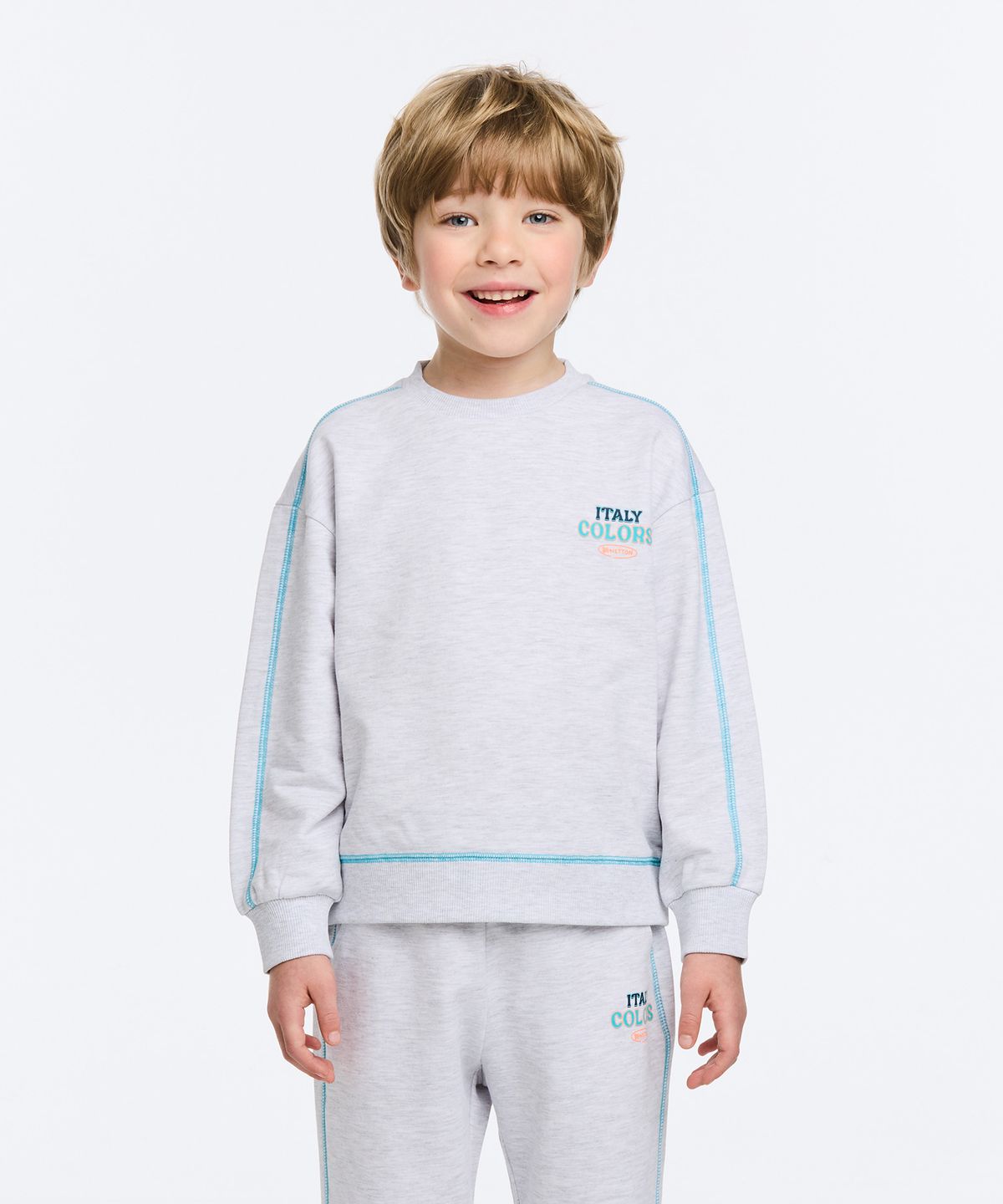 베네통키즈(BENETTONKIDS) 그래픽 포인트 맨투맨_QAMT02611MG
