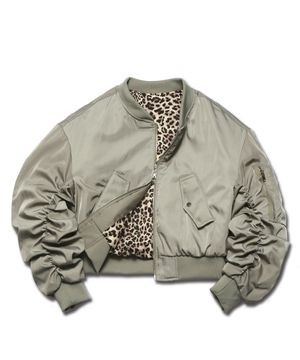 낫노멀 크롭 항공점퍼 올리브그린