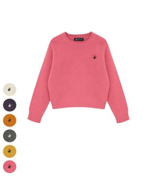 여성 라운드 컬러팝 레글런 니트 7Color TK101