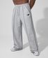 오버로크 스티치 스웨트 와이드 팬츠_멜란지 그레이