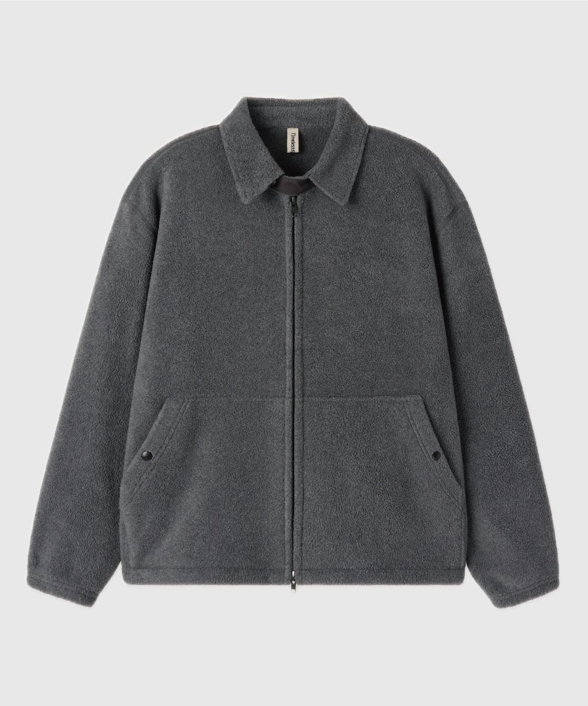 타임리스 스포츠웨어(TIMELESS SPORTSWEAR) Fleece Zip-up Swing Top Melange Chacoal