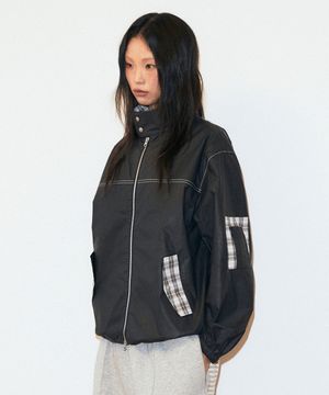 CHECK HARRINGTON JACKET BLACK(MG2GSMB962A)