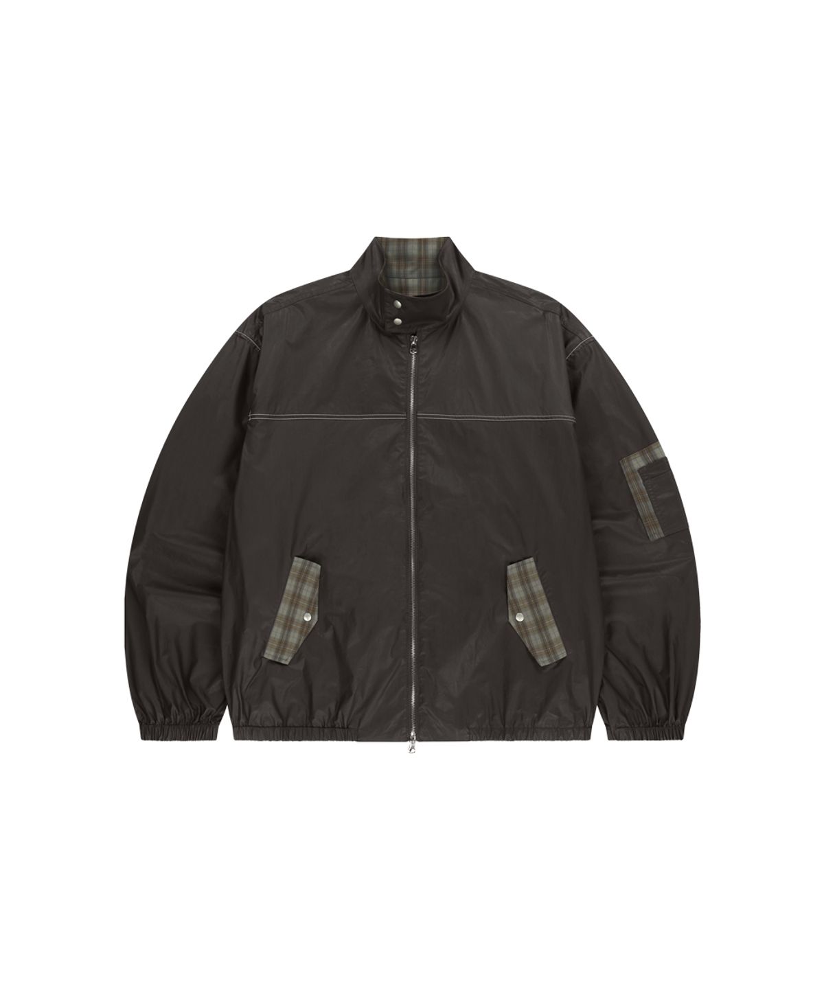 마하그리드(MAHAGRID) CHECK HARRINGTON JACKET BROWN(MG2GSMB962A)