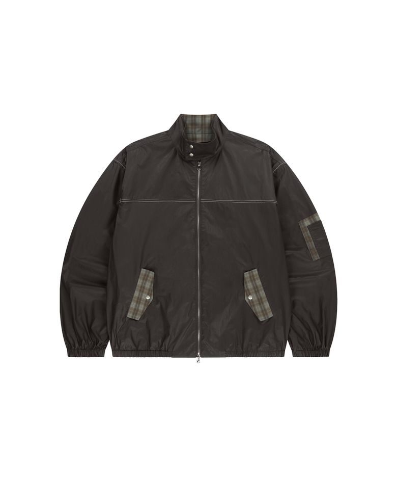 CHECK HARRINGTON JACKET BROWN(MG2GSMB962A)