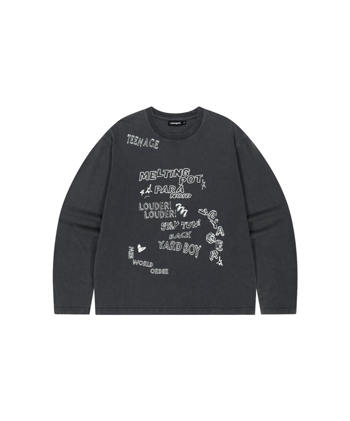 마하그리드(MAHAGRID) WASHED 10YEARS LS TEE NAVY(MG2GSMT565A)