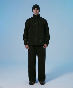 에센셜 퍼지 아크라인 집업+팬츠 블랙