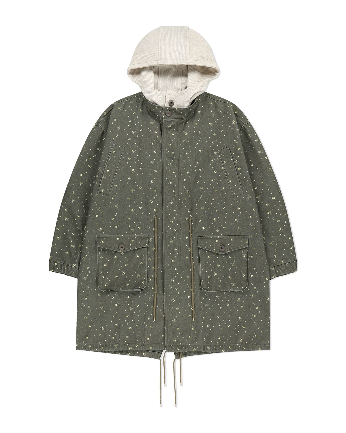 더뮤지엄비지터(THEMUSEUMVISITOR) FLORAL FISHTAIL JACKET (KHAKI)