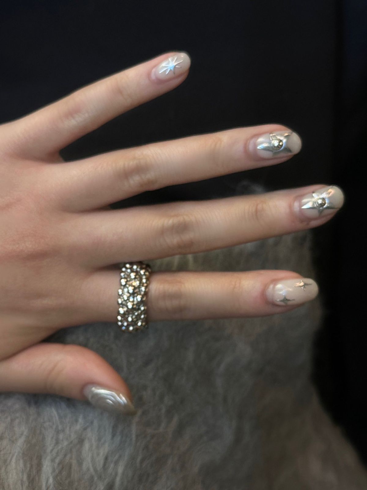 아포엠(APOEM) Crystal Pavé Open Ring