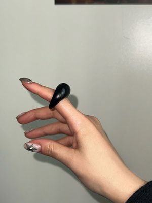 Bold Black Acrylic Ring (free size)