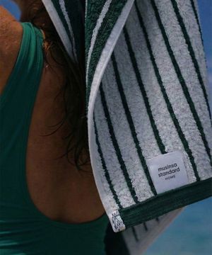 40수 200g 호텔 수건 10팩 [딥그린 스트라이프]