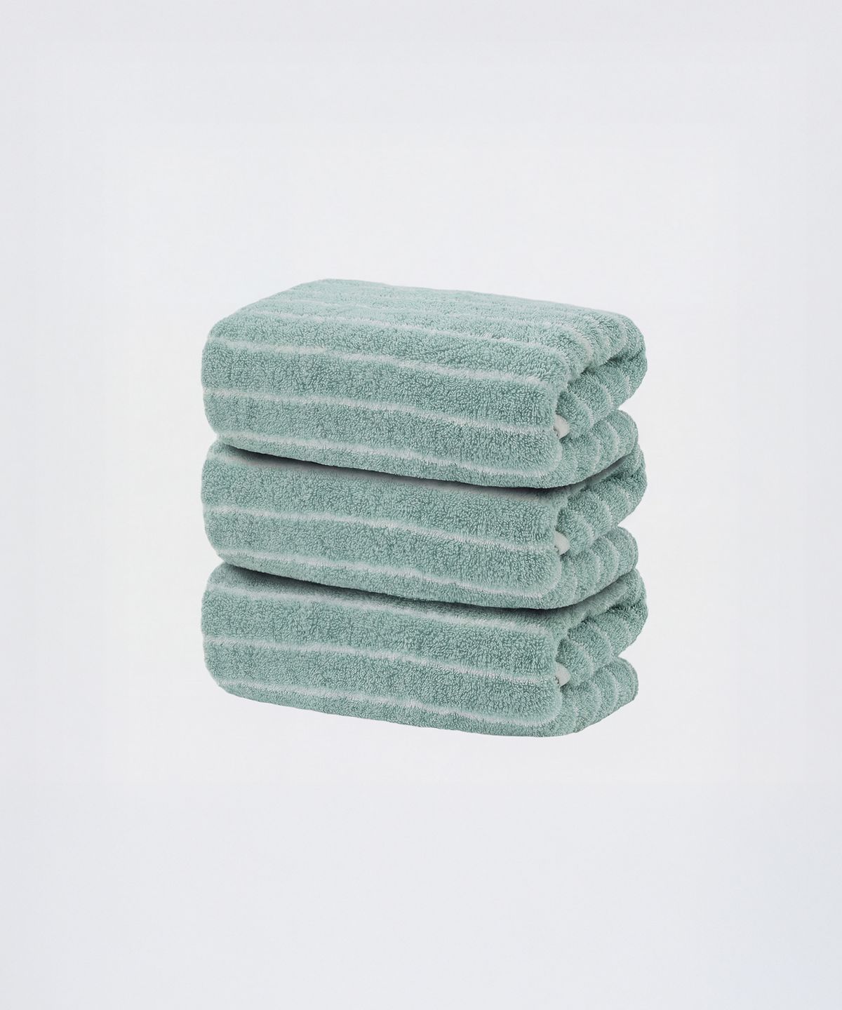 무신사 스탠다드 홈 & 프로덕트(MUSINSA STANDARD HOME & PRODUCTS) 40수 200g 호텔 수건 3팩 [세이지그린 스트라이프]