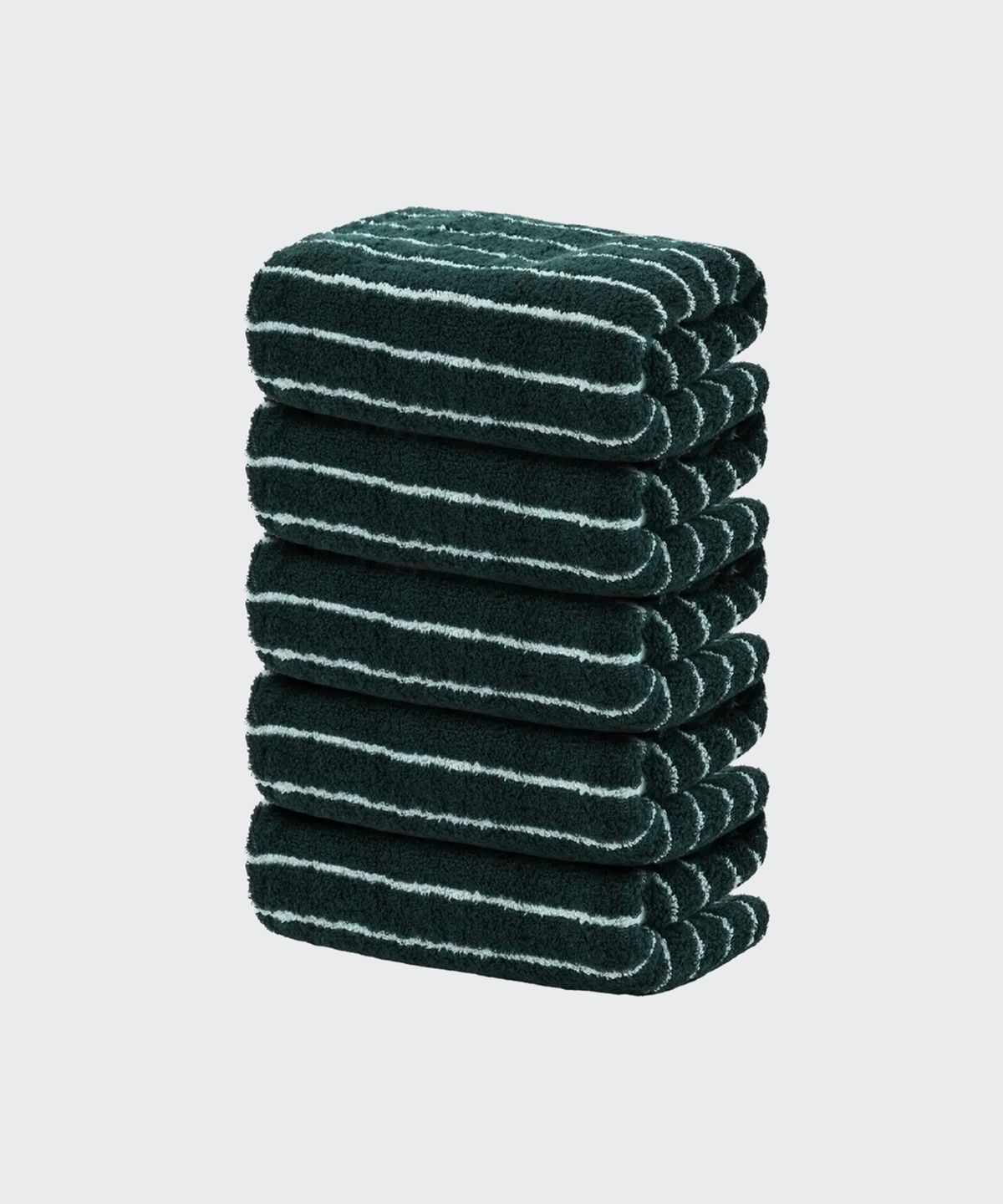 무신사 스탠다드 홈 & 프로덕트(MUSINSA STANDARD HOME & PRODUCTS) 40수 200g 호텔 수건 5팩 [딥그린 스트라이프]