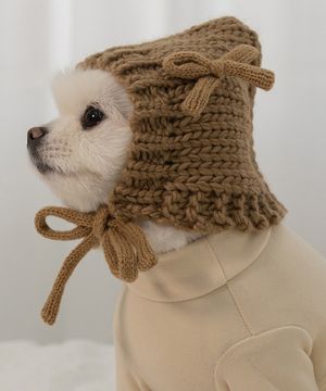 강아지 겨울 모자 코코보넷 브라운