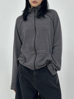 Stripe Zip-Up Top (2C)