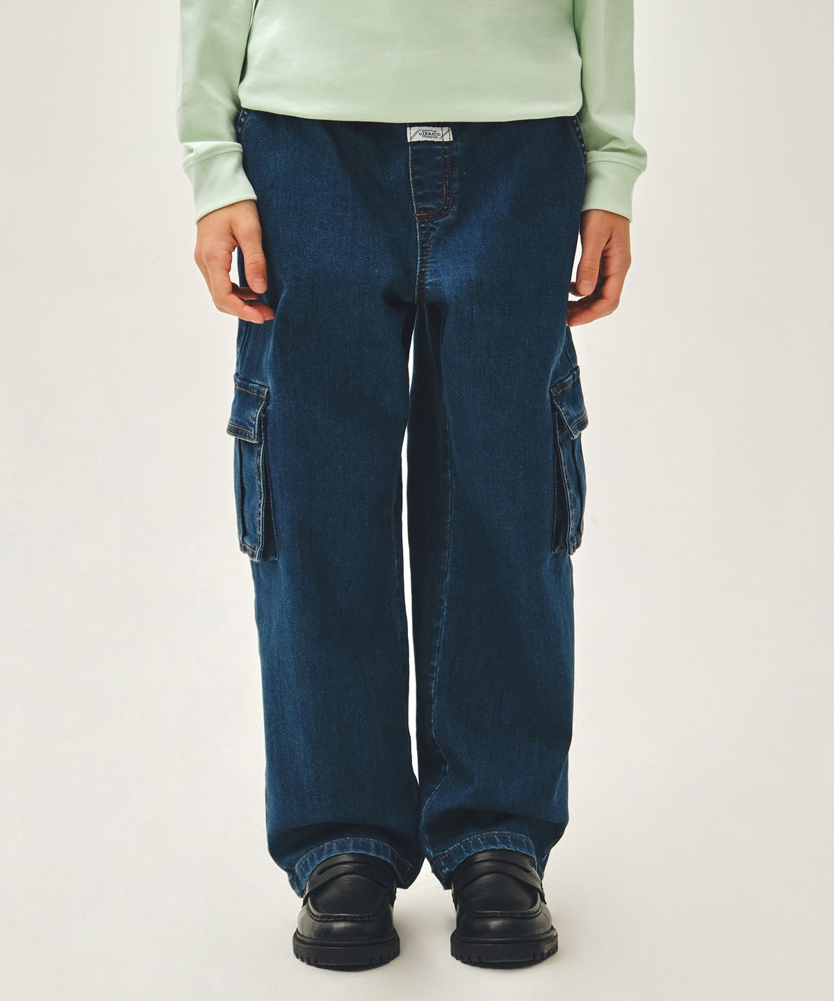 마리떼 키즈(MARITHÉ KIDS) KIDS STRAIGHT CARGO DENIM PANTS blue