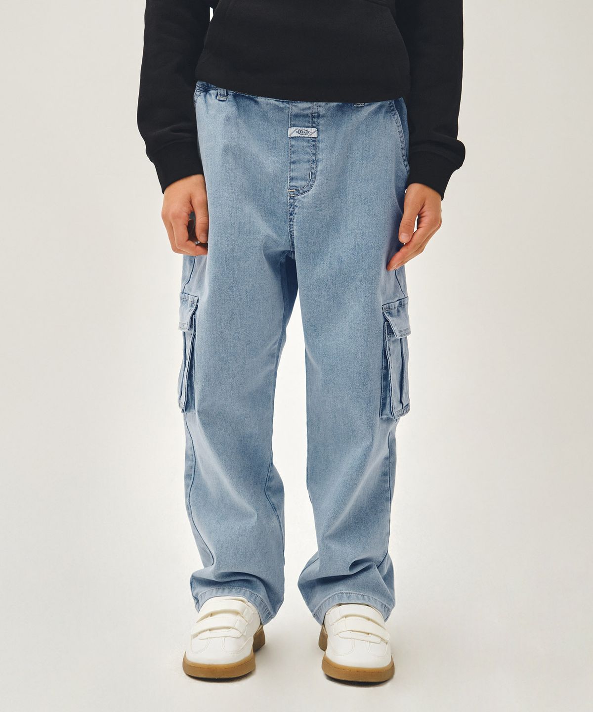마리떼 키즈(MARITHÉ KIDS) KIDS STRAIGHT CARGO DENIM PANTS light blue