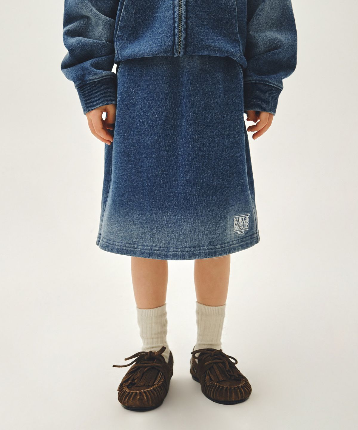 마리떼 키즈(MARITHÉ KIDS) KIDS W CLASSIC LOGO MIDI SWEAT SKIRT blue