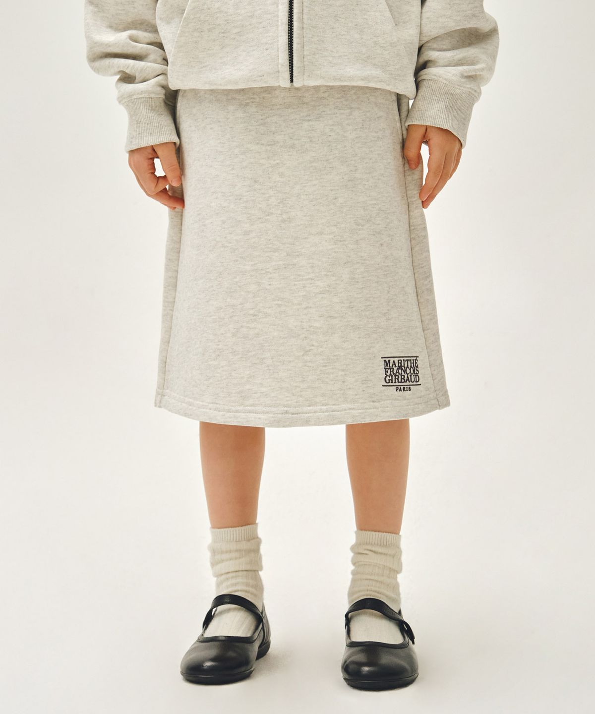 마리떼 키즈(MARITHÉ KIDS) KIDS W CLASSIC LOGO MIDI SWEAT SKIRT oatmeal